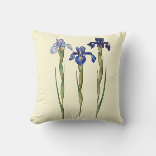 Three Purple Iris Outdoor Pillow 16x16