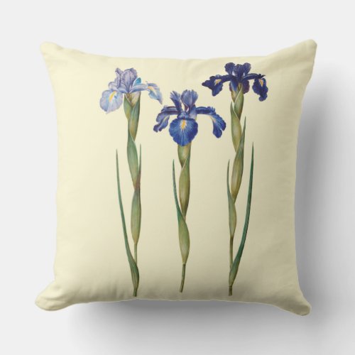 Three Purple Iris Outdoor Pillow 20 x 20