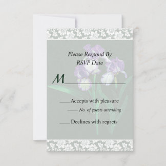 Three Purple Irises Wedding Invitation Set