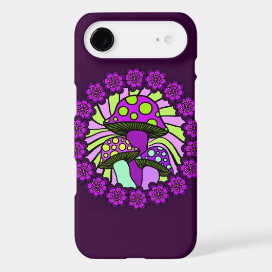 Three Purple Mushrooms Phone Case (Back)