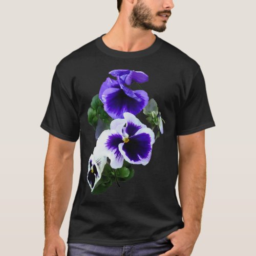 Three Purple Pansies in a Row T_Shirt