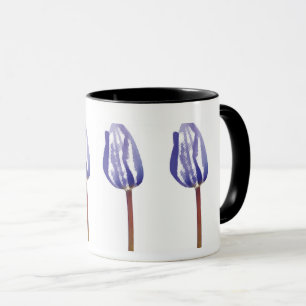 Three Purple Tulips Mug – Minimal Botanical Art 