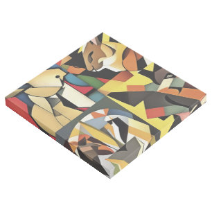 Three Rabbits And A Lion Geometric Abstract Art