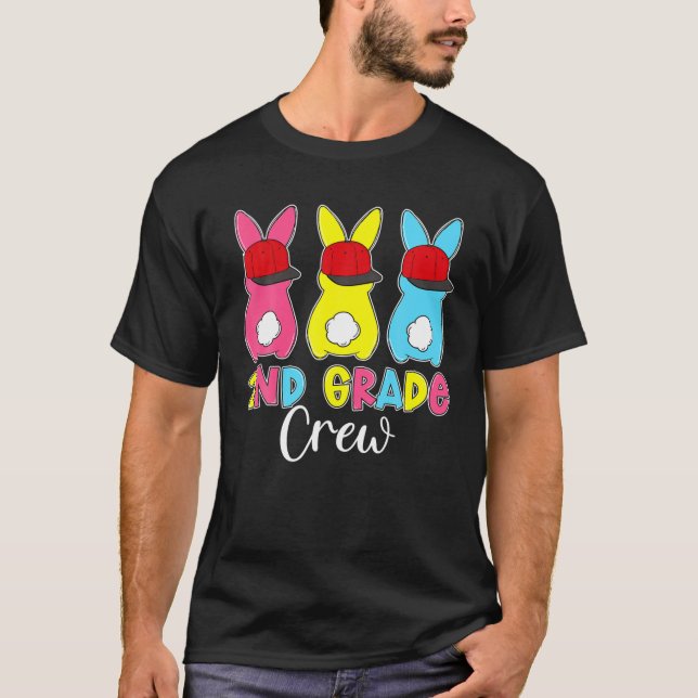 Three Rabbits Bunny 2Nd Grade Crew Easter Day Kids T-Shirt (Front)
