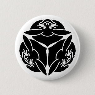 Three rabbits button