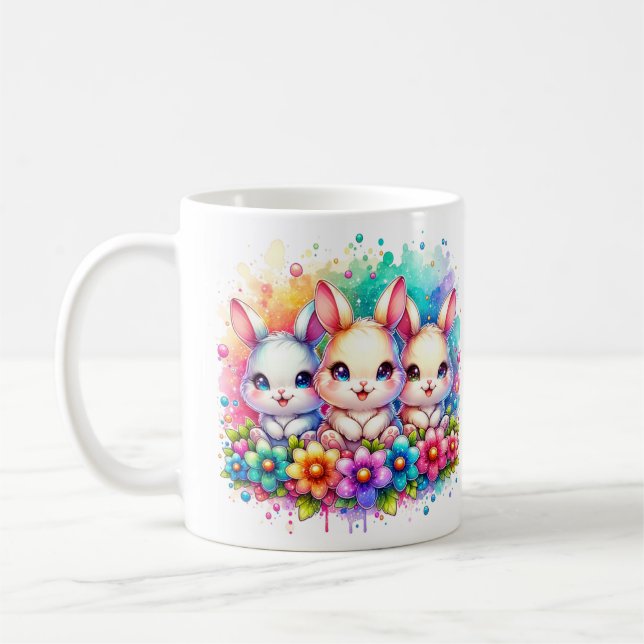 Three rabbits coffee mug (Left)