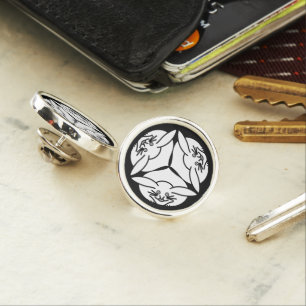 Three rabbits lapel pin