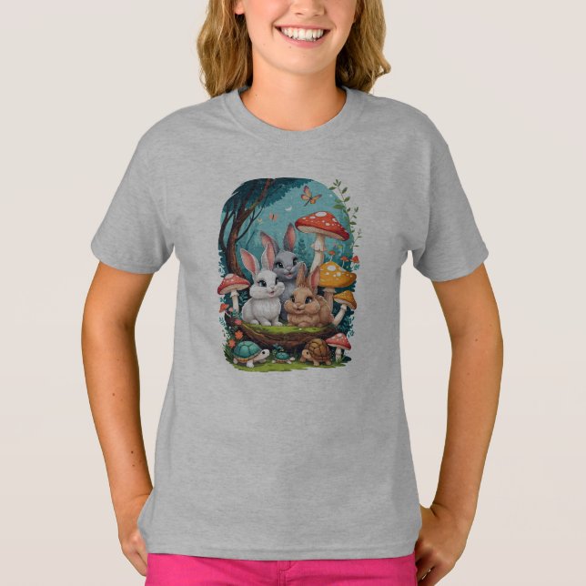 Three Rabbits & Three Turtles T-Shirt (Front)