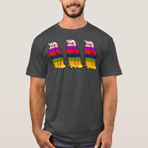 Three Rainbow Penguins T_Shirt