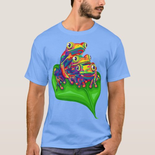 Three Rainbow Tree Frogs T_Shirt