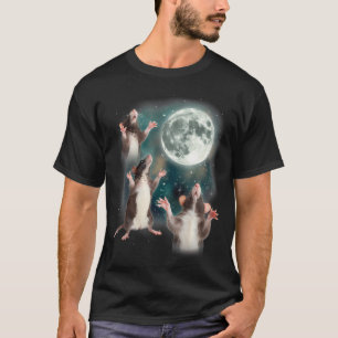 Three Rat Moon 3 Rats With Dead Moon Oddly Specif T-Shirt