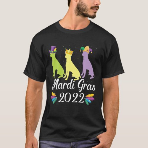 Three Rat Terrier Dogs Mardi Gras Costume Dancing T_Shirt