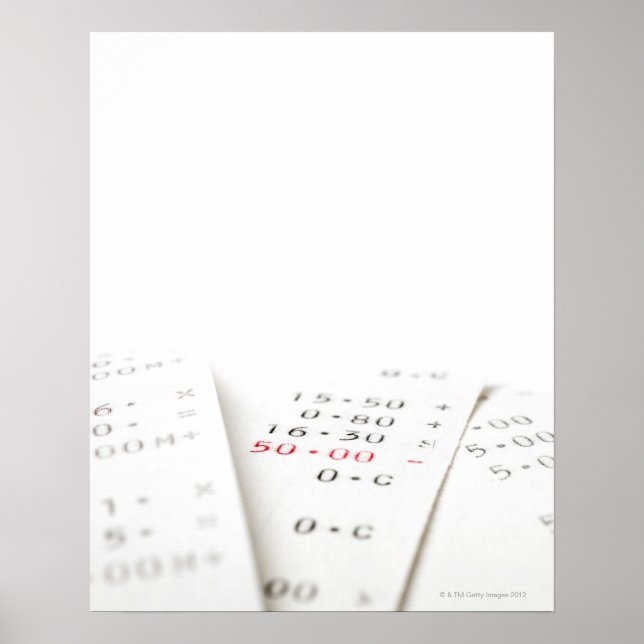 Three receipts on white background. There are Poster (Front)