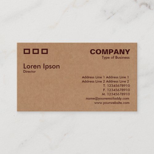 Three Rectangles - Cardboard Box Texture Business Card