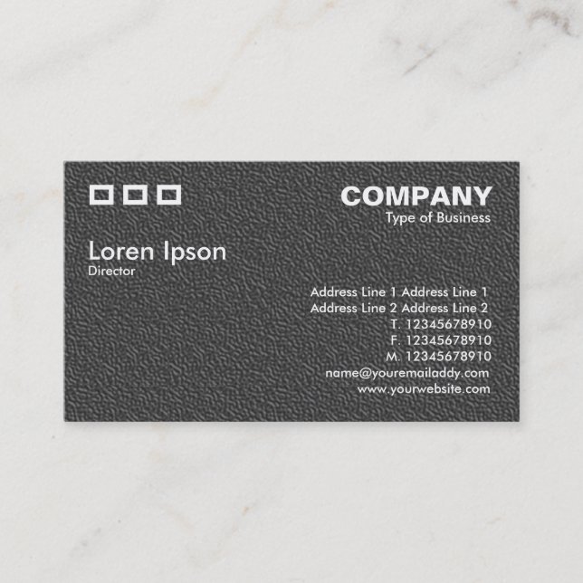Three Rectangles - Dark Gray Embossed Texture Business Card (Front)