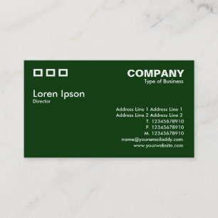 Three Rectangles - Dark Green (003300) Business Card