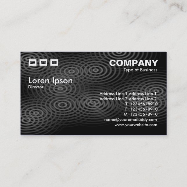 Three Rectangles - Electric Rain Dark Gray Business Card (Front)