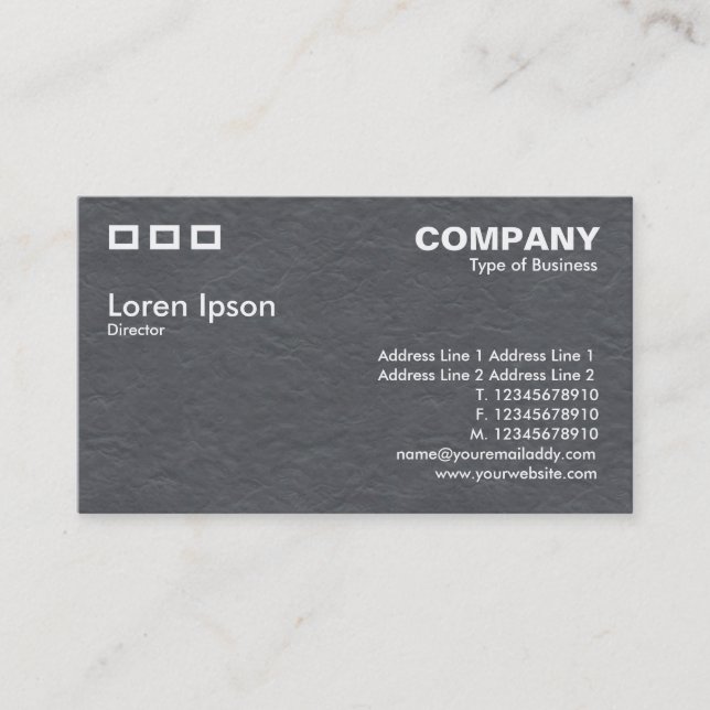 Three Rectangles - Wavy Paper Texture Gray Business Card (Front)