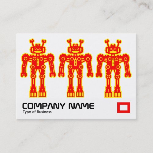 Three Red and Yellow Robots Business Cards