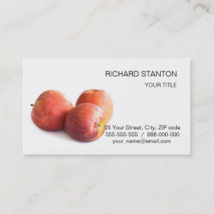 Three red apples business card