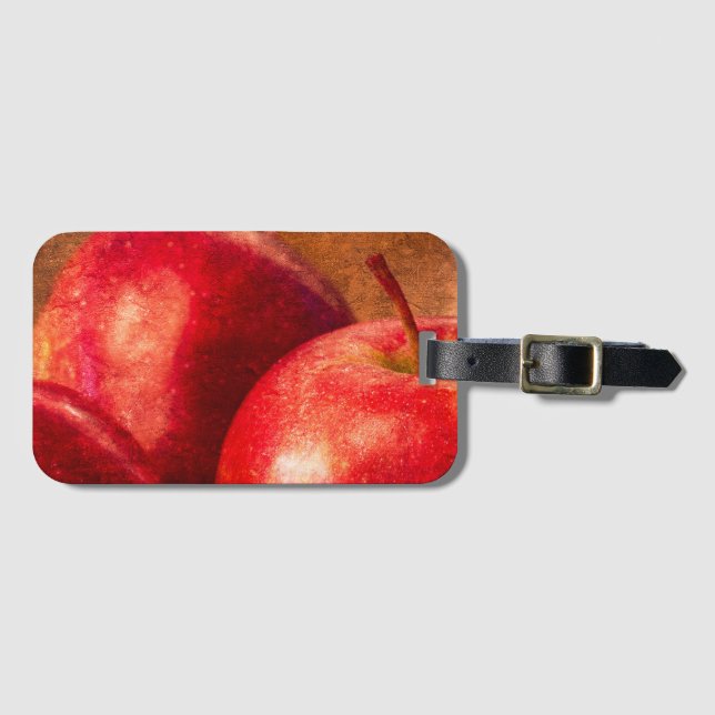 Three Red Apples Luggage Tag (Front Horizontal)