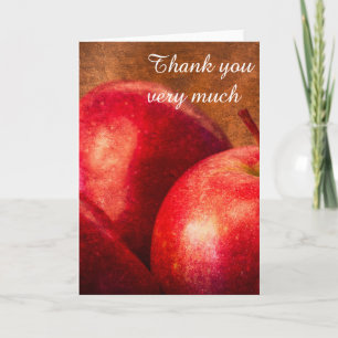 Three Red Apples Thank You Card