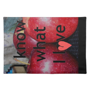 Three Red Apples: Vibrant Trio Delight Placemat