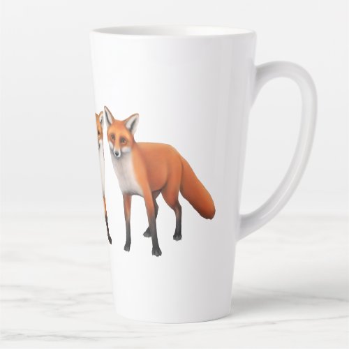 Three Red Foxes Fine Art Latte Mug