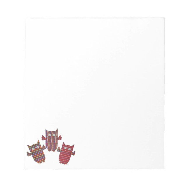 Three Red Owls Notepad (Front)