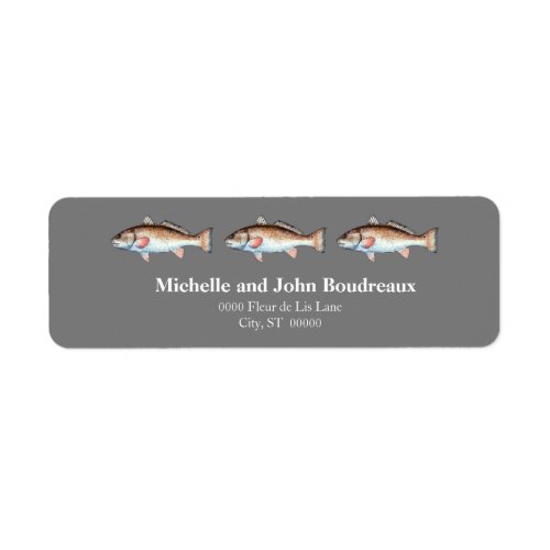 Three Redfish on Gray Label