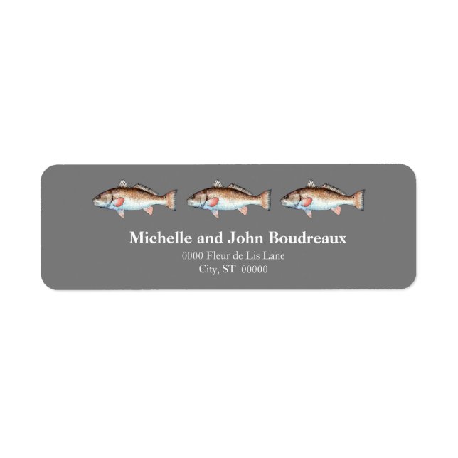 Three Redfish on Gray Label (Front)