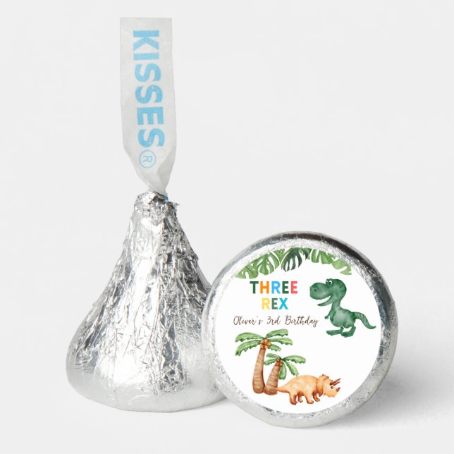 three-rex  3rd birthday party hershey®'s kisses® (Front)