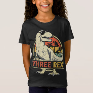 Three Rex 3rd Birthday Third Dinosaur 3 Year Old T-Shirt