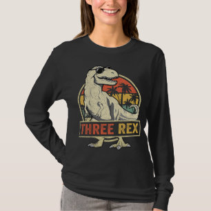 Three Rex 3rd Birthday Third Dinosaur 3 Year Old T-Shirt