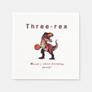 Three-Rex basketball Dino birthday   Napkins