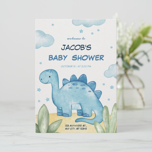 three rex birthday invitation (Standing Front)