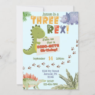 THREE-REX Birthday Invitation