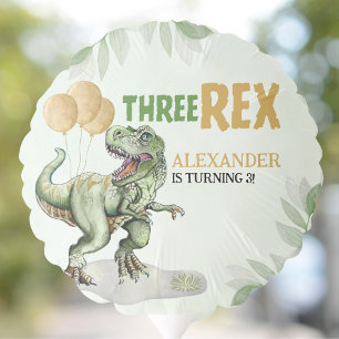 Three Rex - Birthday Kids with T-Rex Theme Balloon