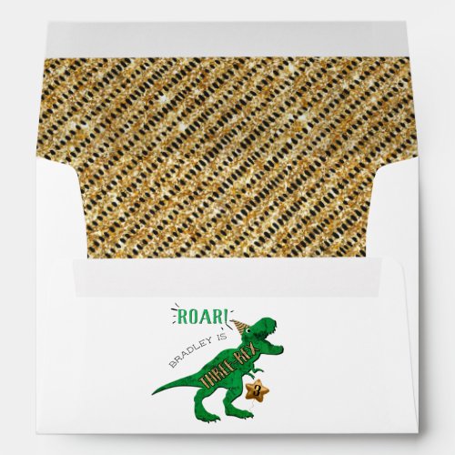 Three_Rex Dinosaur 3rd Birthday Envelope