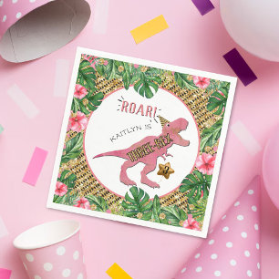 Three-Rex Dinosaur 3rd Birthday Napkins