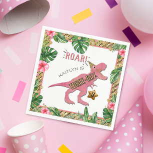 Three-Rex Dinosaur 3rd Birthday Napkins