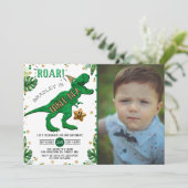 Three-Rex Dinosaur 3rd Birthday Photo Invitation (Standing Front)