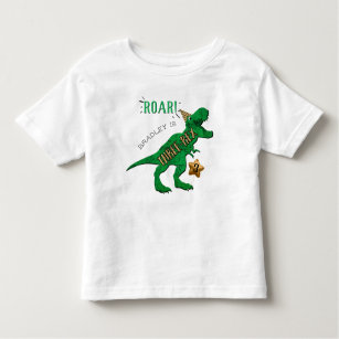 LOKTARC Boys Dinosaur T-Shirts Crewneck Short Sleeve Shirts 3-Pack Toddler Tops 
