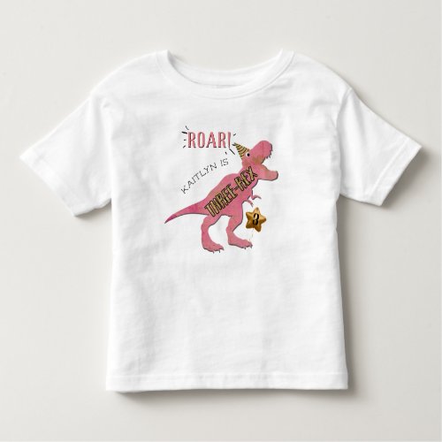 Three_Rex Dinosaur 3rd Birthday Toddler T_shirt