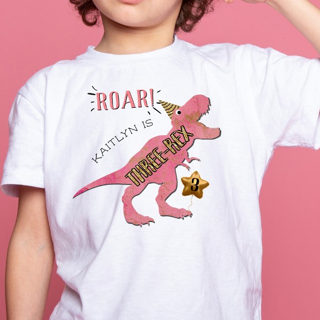 Three-Rex Dinosaur 3rd Birthday Toddler T-shirt (Creator Uploaded)