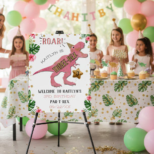 Three-Rex Dinosaur 3rd Birthday Welcome Foam Board