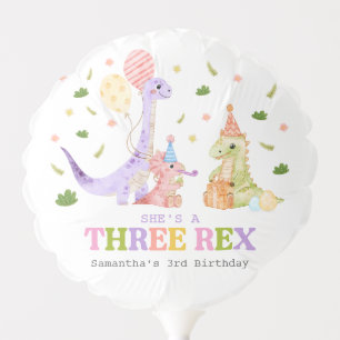 Three Rex Dinosaur Birthday Balloon