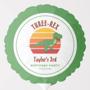 Three Rex Dinosaur Gender Neutral Fun 3rd Birthday Balloon