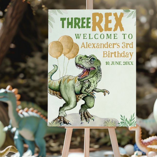 Three Rex - Funny Birthday 3rd Boy Dinosaur Foam Board (Creator Uploaded)
