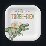 Three-Rex Party Paper Plates<br><div class="desc">Dinosaur Party Plates

Ready to be personalized by you!</div>